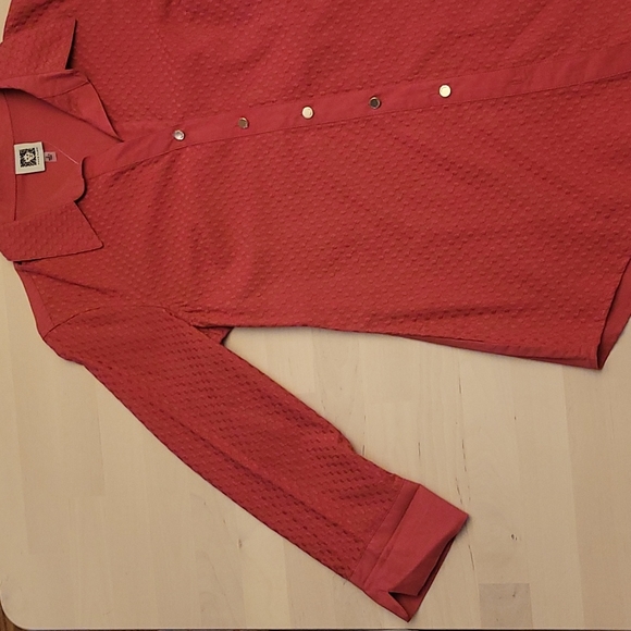 NWT Raspberry Anne Klein Textured Blouse 100% Cotton - Picture 4 of 11